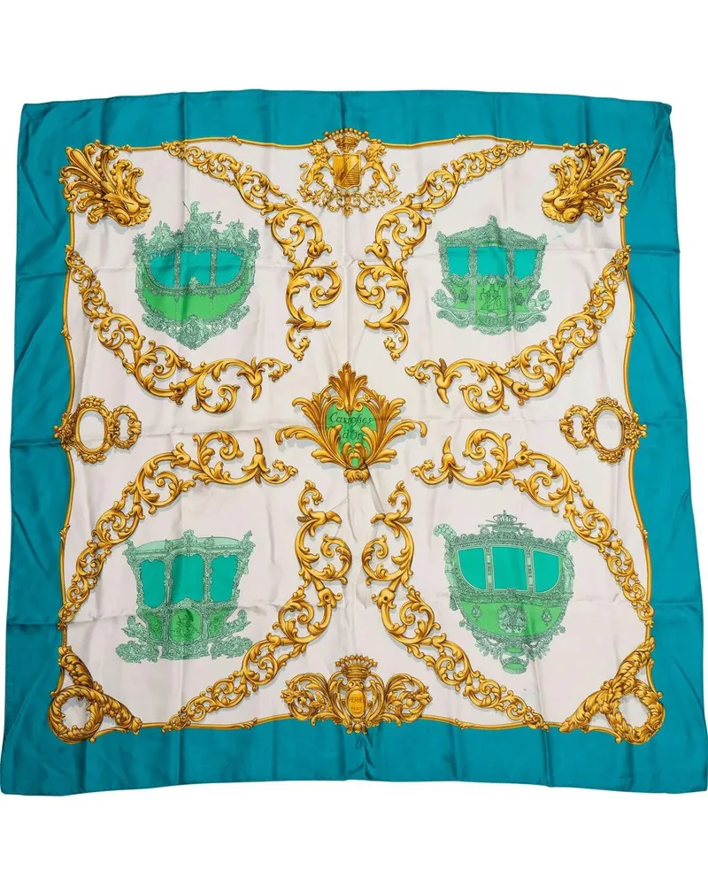Hermès Tücher & Schals Hermes Classic Carrosses Dor Silk Carre 90 Scarf T blau Blau