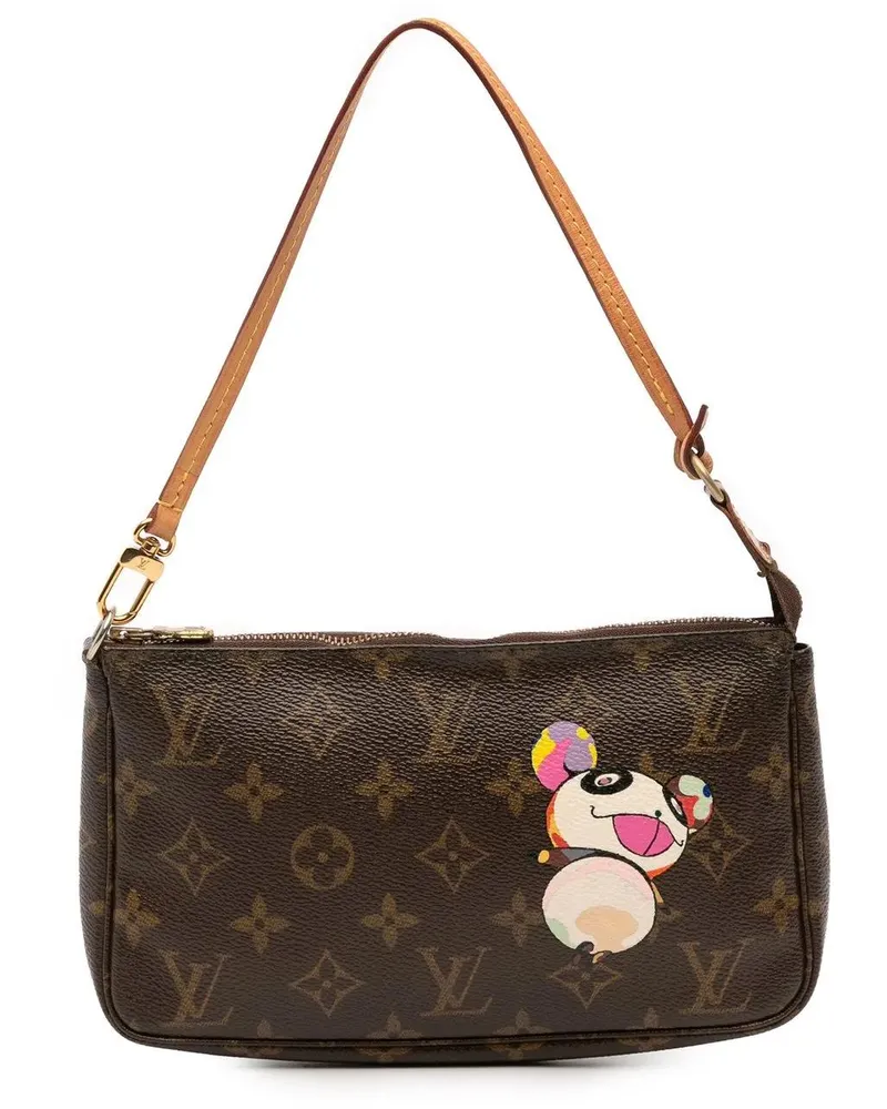 Louis Vuitton Hobo Bags Takashi Murakami Monogram Panda Pochette Accessoir braun Braun
