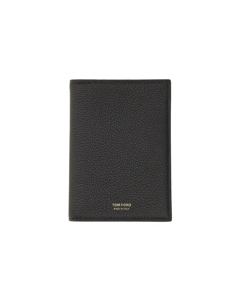 Tom Ford Portemonnaies Passport Holder With Textured Calf Leather Finish schwarz Schwarz