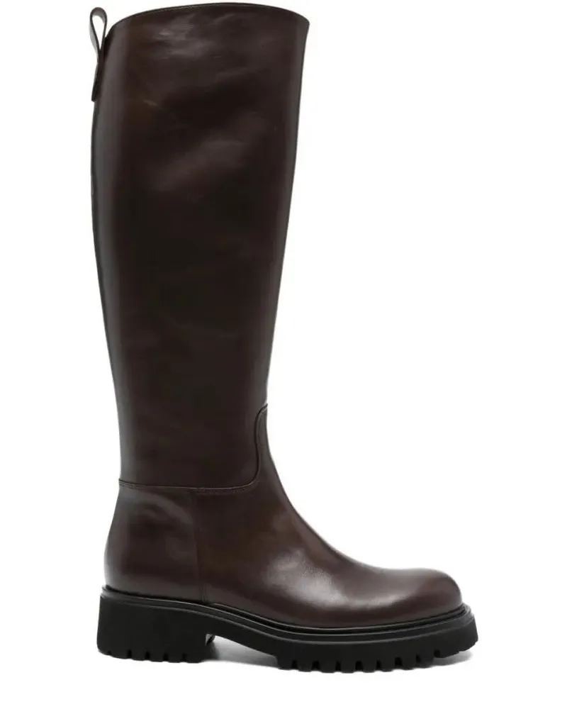 Guglielmo Rotta Stiefel Brown Ankle Boots With Side Zip Closure braun Braun