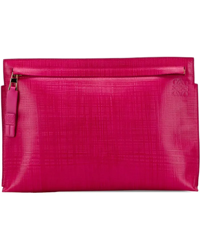 Loewe Clutches Large Linen Embossed Patent Anagram Repeat T Pouch rosa Gold