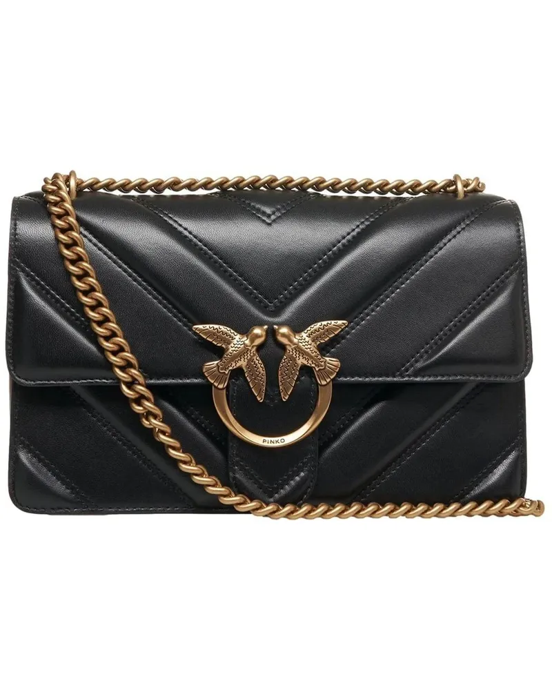 Pinko Hobo Bags Love One Leather Shoulder Bag schwarz Schwarz