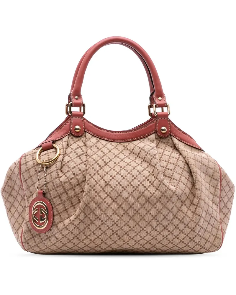 Gucci Shopper Medium Diamante Canvas Sukey Tote braun Braun