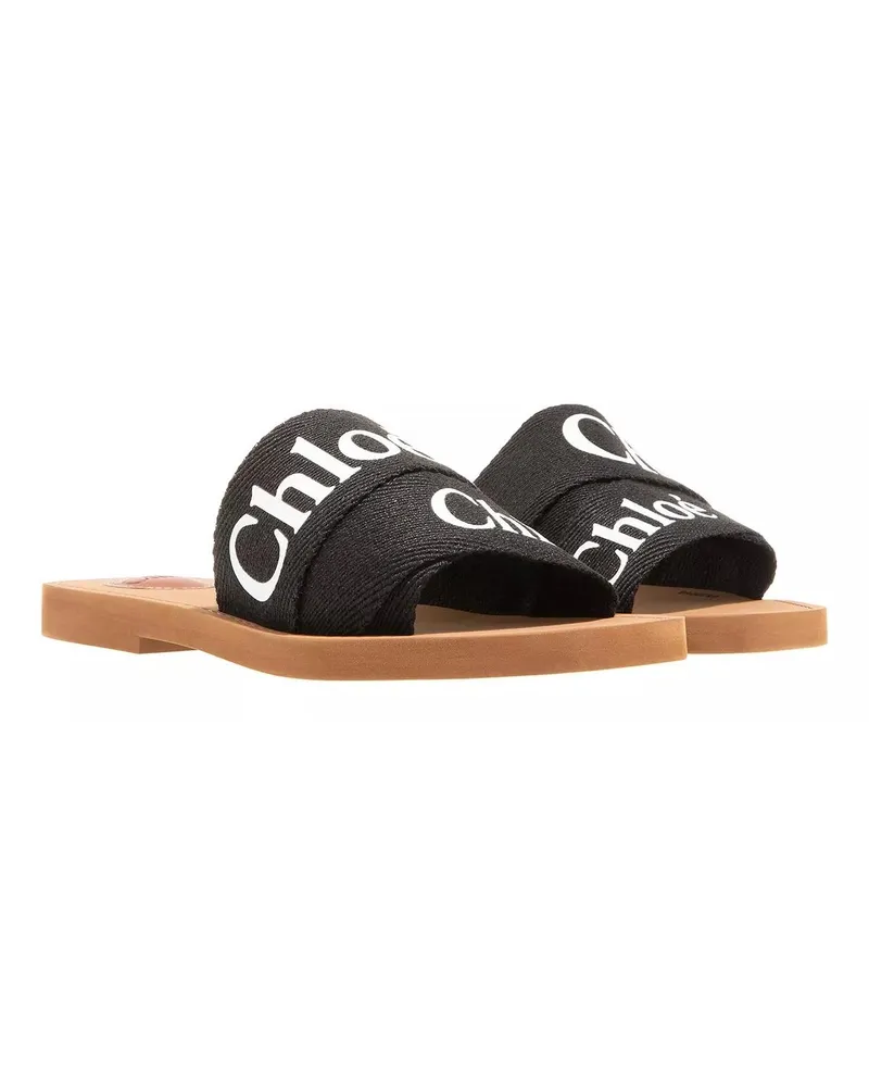 Chloé Sandalen Flache Pantolette Woody schwarz Schwarz