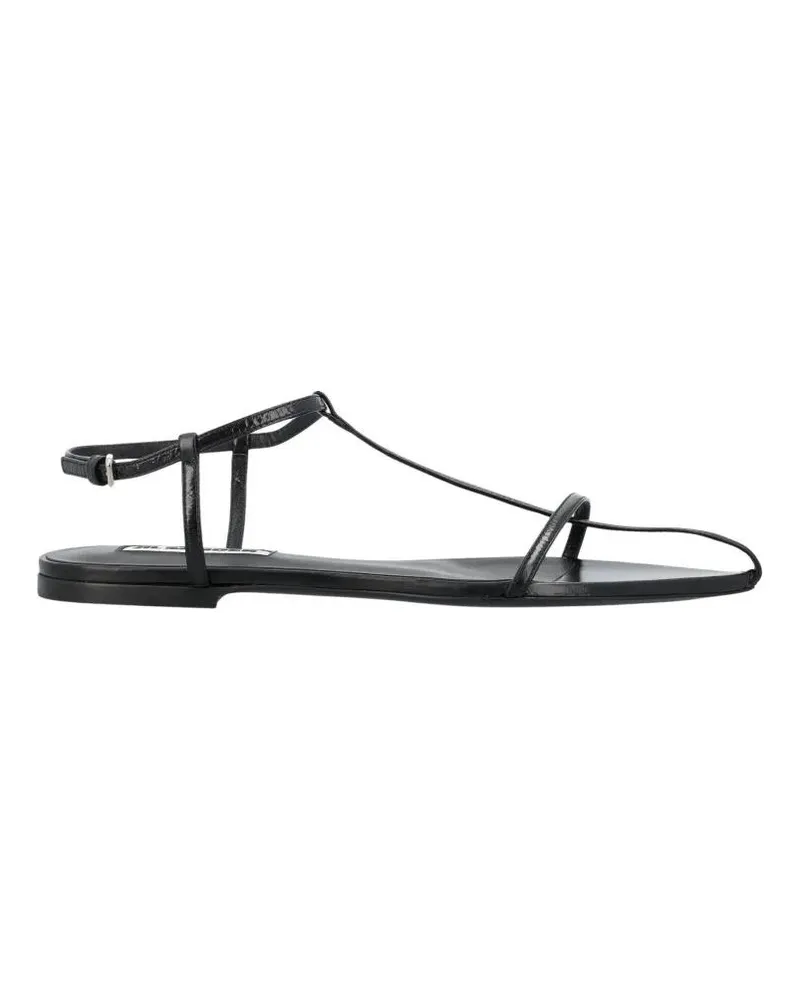 Jil Sander Sandalen Black Flat Cage Sandals schwarz Schwarz