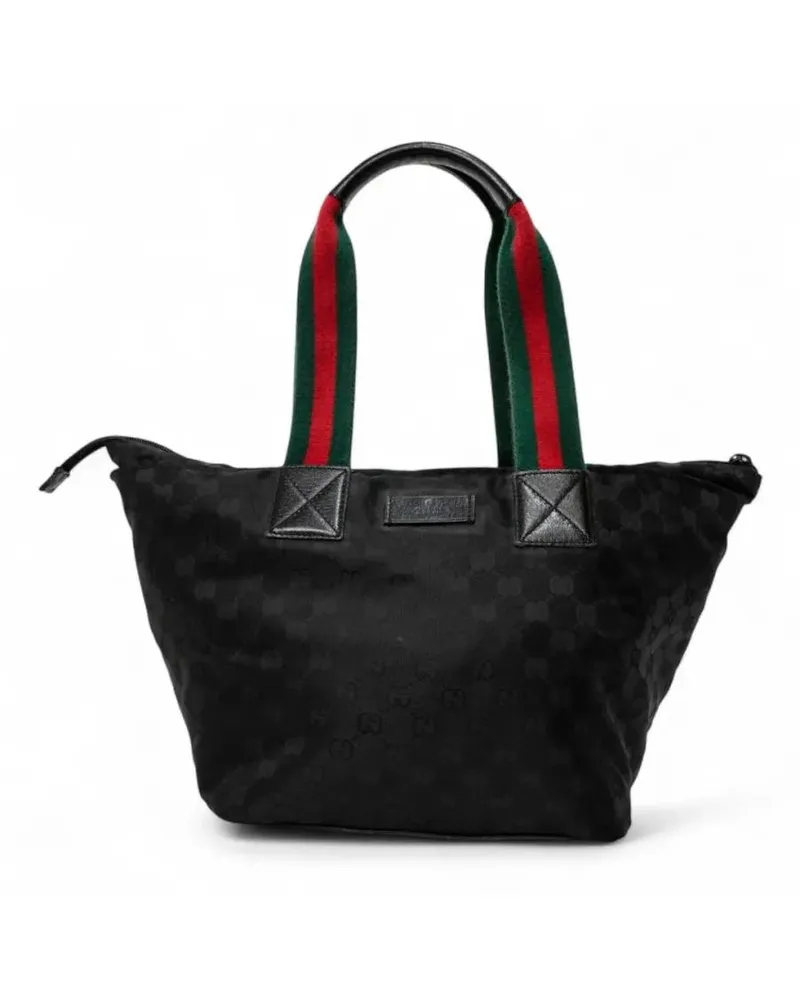 Gucci Shopper & Totes Shopper Zip Small Nylon Gg Black schwarz Schwarz