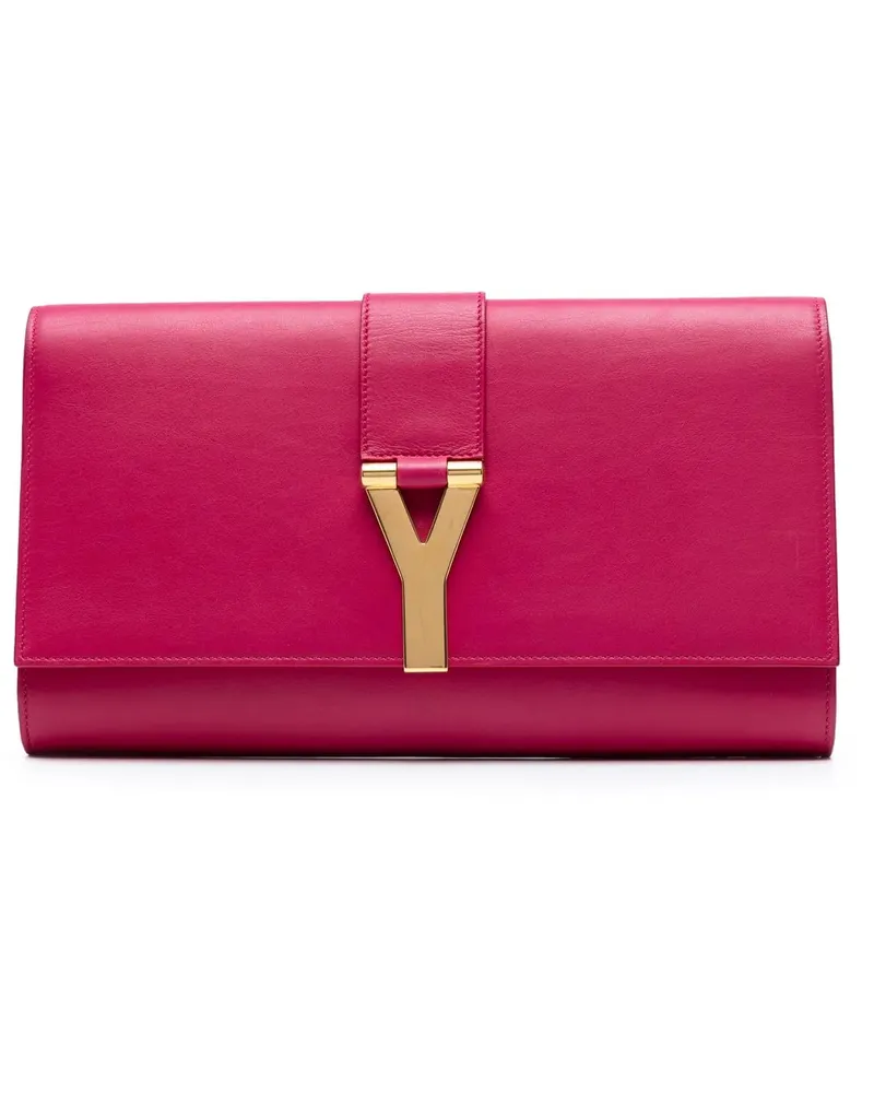 Saint Laurent Clutches Leather Chyc Ligne Clutch rosa Gold