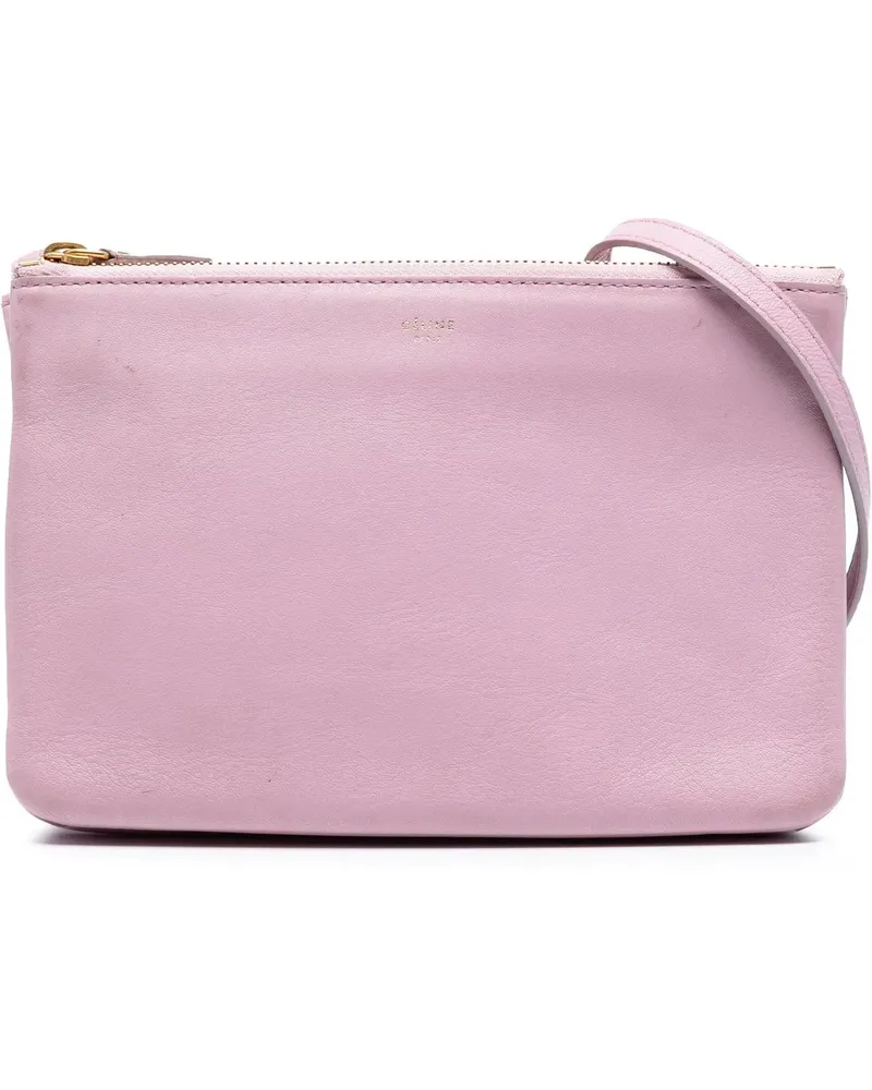 Celine Hobo Bags Small Lambskin Trio Crossbody rosa Gold