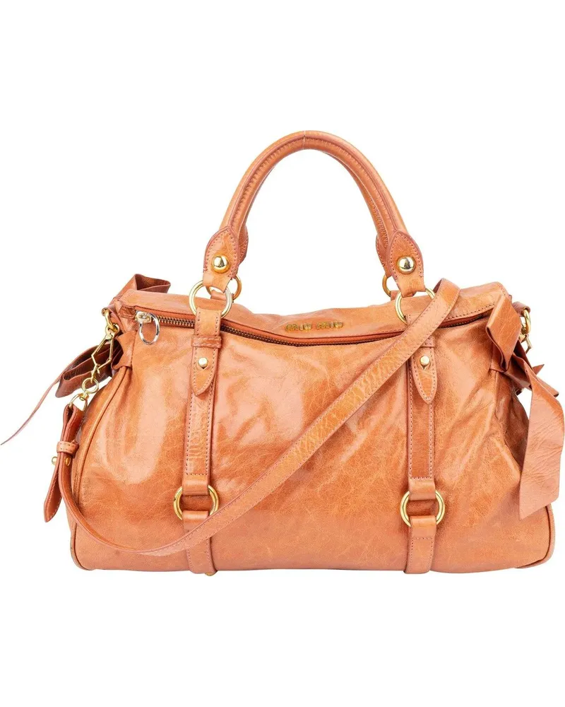 Miu Miu Crossbody Bags  Classic Leather City Handbag orange Orange