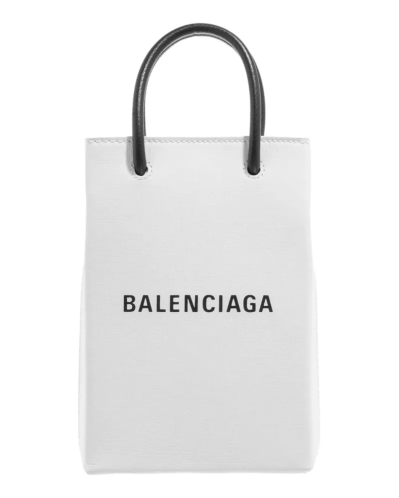 Balenciaga Crossbody Bags Black Front Logo Top Handle Bag Weiß