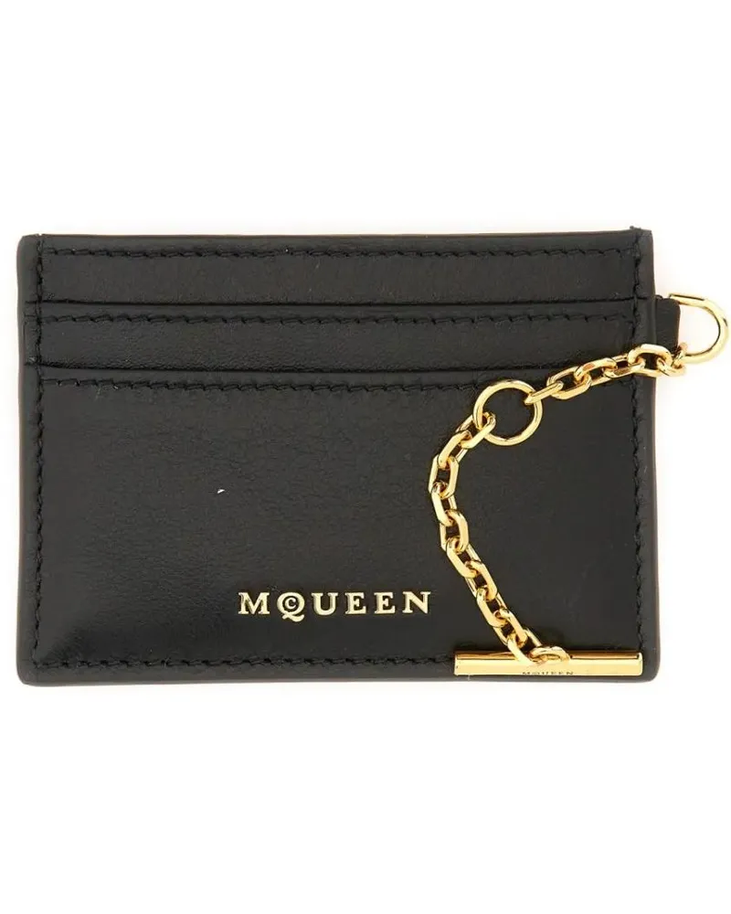 Alexander McQueen Portemonnaie Sling Card Holder schwarz Schwarz