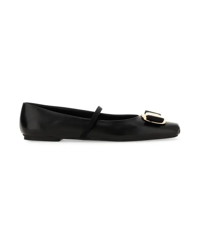 Ferragamo Zina" Ballerina schwarz Schwarz