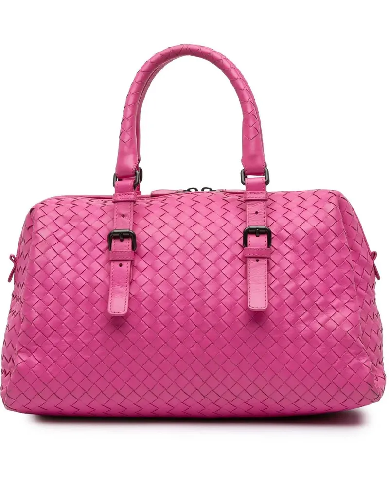 Bottega Veneta Crossbody Bags Nappa Intrecciato Boston Bag rosa Gold