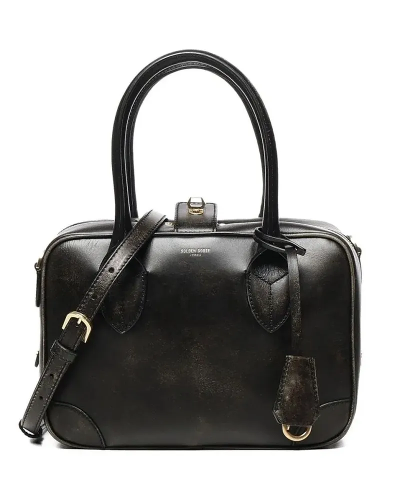 Golden Goose Hobo Bags Vita Bag Vintage Leather Body schwarz Schwarz