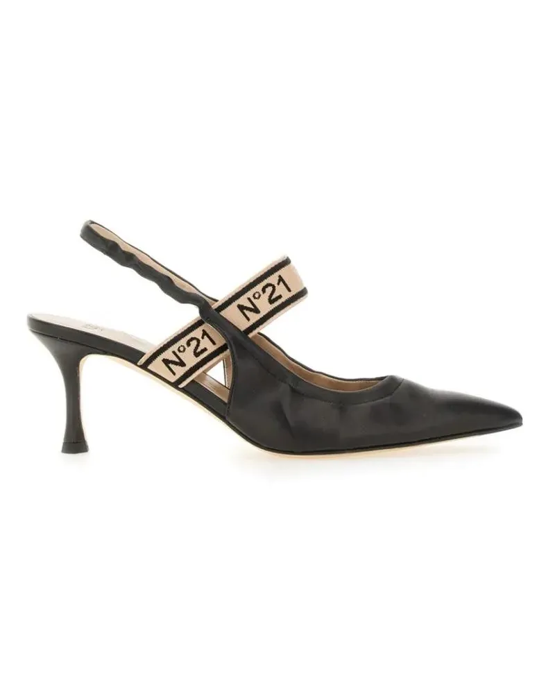 N° 21 Hohe Schuhe Pointed Toe Slingback Shoes schwarz Schwarz