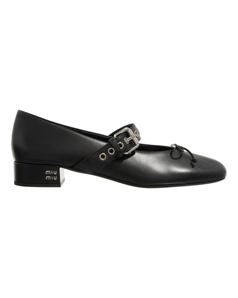 Miu Miu Loafer Heeled Ballerinas schwarz Schwarz