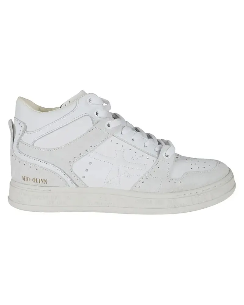 Premiata Low-Top Sneaker Leather Upper Sneaker With Suede Details weiß Weiß
