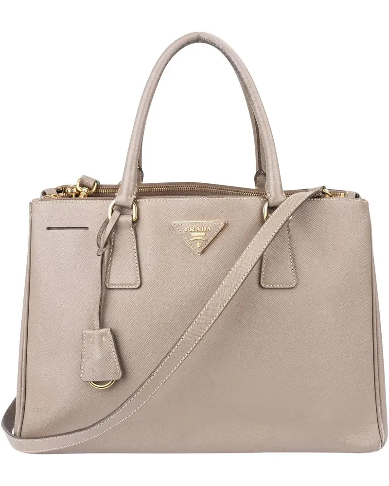 Prada Crossbody Bags  Grey Saffiano Leather Galleria Handbag bunt Bunt