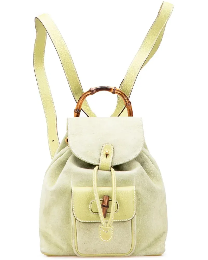 Gucci Rucksäcke Suede Bamboo Backpack grün Grün