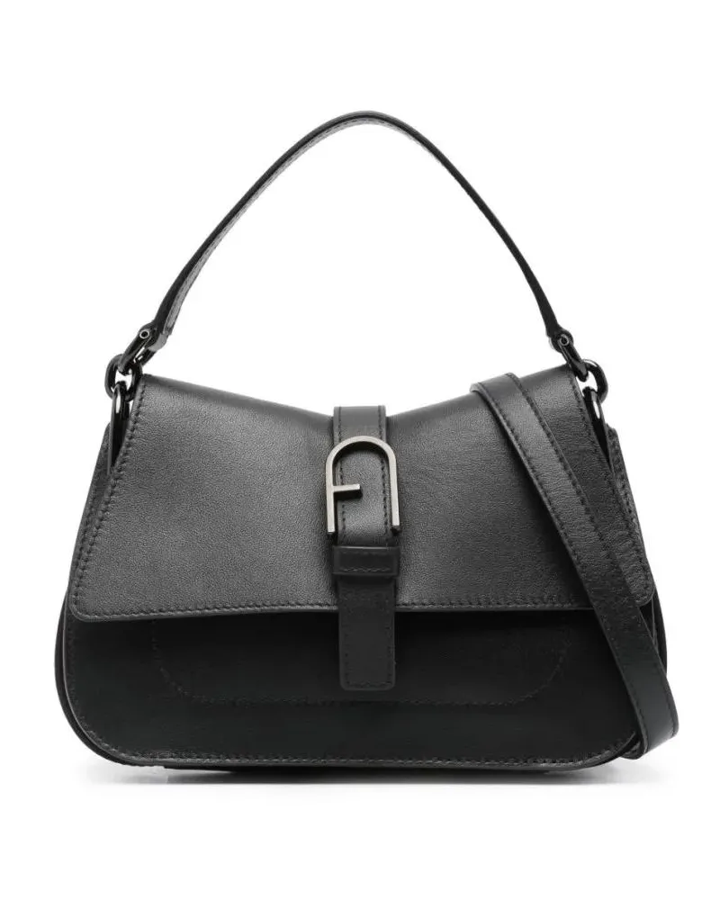 Furla Hobo Bags Structured Handbag With Front Buckle Detail schwarz Schwarz