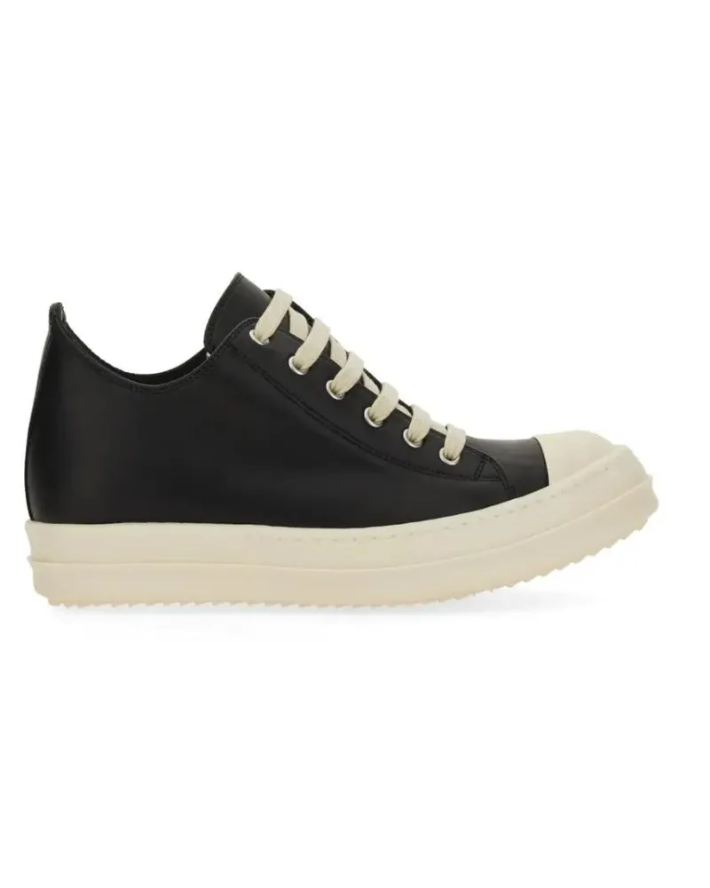 Rick Owens Low-Top Sneaker Black Leather Sneakers schwarz Schwarz