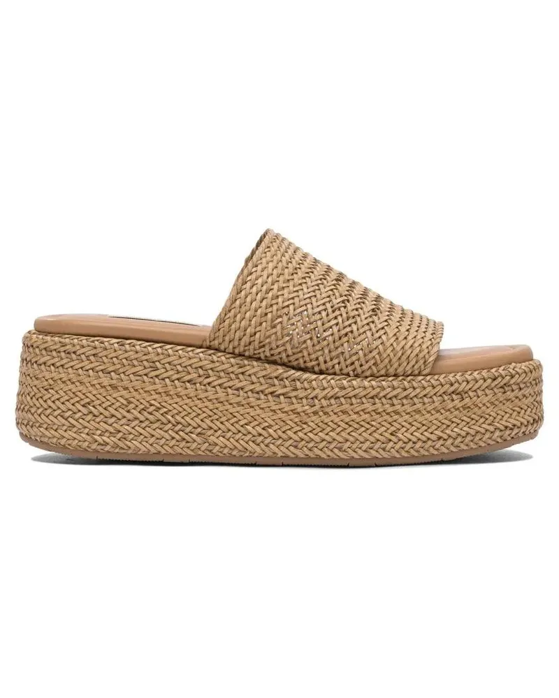 Casadei Sandalen Woven Beige Sandals With Platform Sole beige Beige
