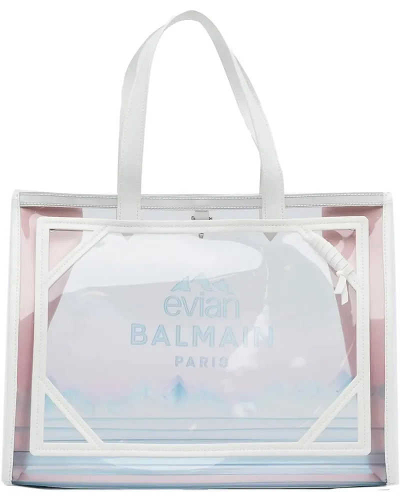 Balmain Shopper 21st x Evian PVC B-Army Tote weiß Weiß