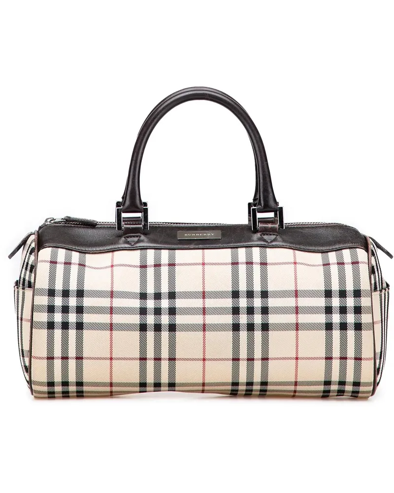 Burberry Crossbody Bags House Check Canvas Barrel Handbag braun Braun