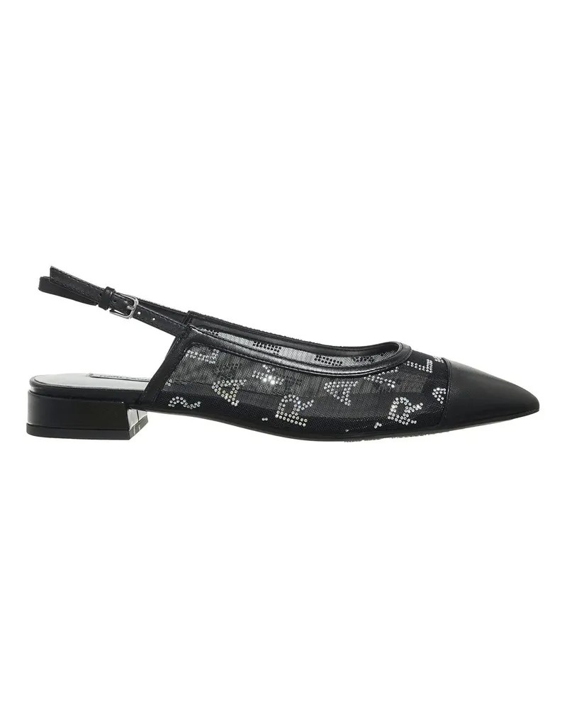Karl Lagerfeld Ballerinas Kerrie Rhinestone Sling schwarz Schwarz