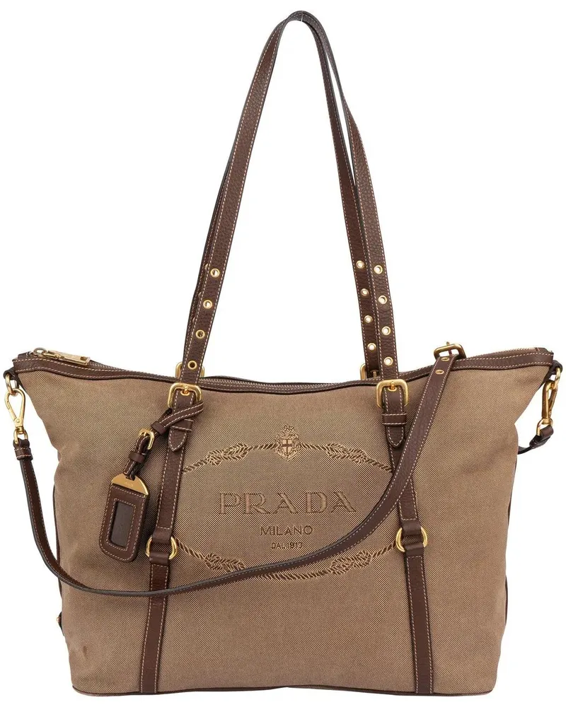 Prada Crossbody Bags  Jacquard Monogram Shoulder Bag braun Braun