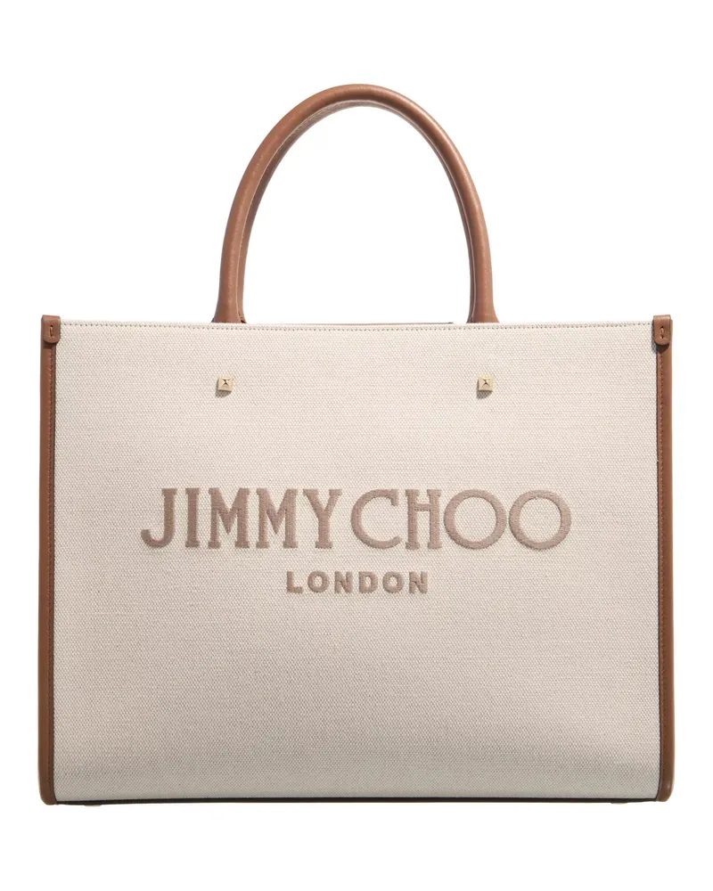 Jimmy Choo Satchel Bag Medium Avenue Tote Bag Beige