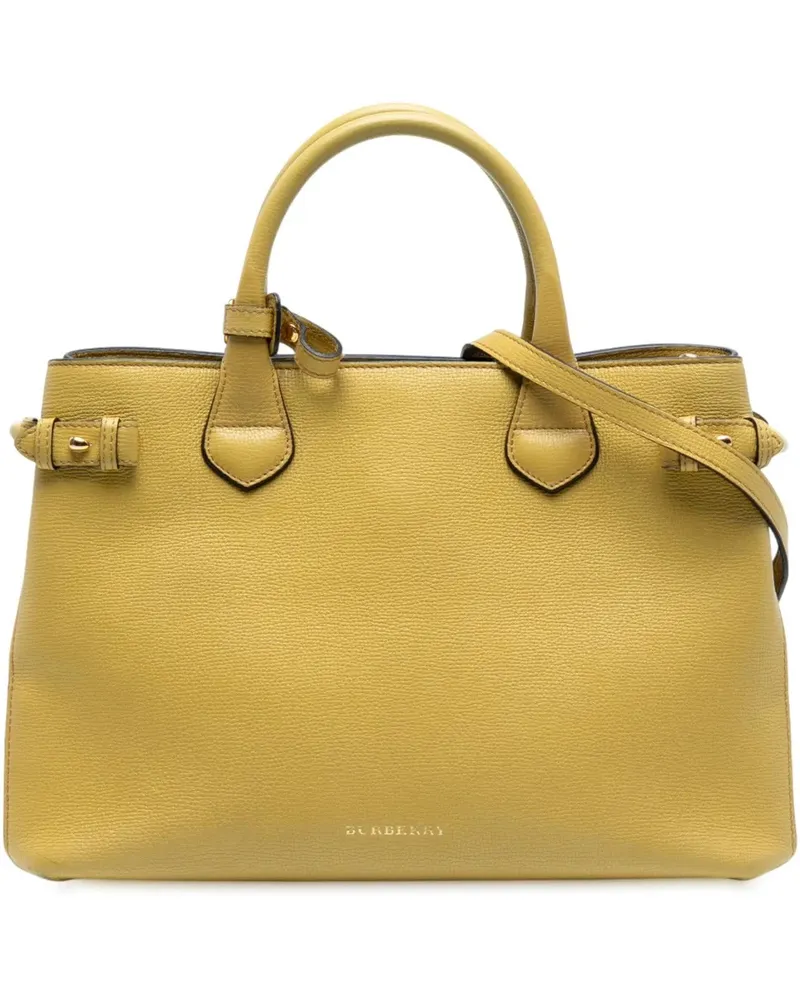 Burberry Hobo Bags Medium Leather and House Check Banner Satchel gelb Gelb