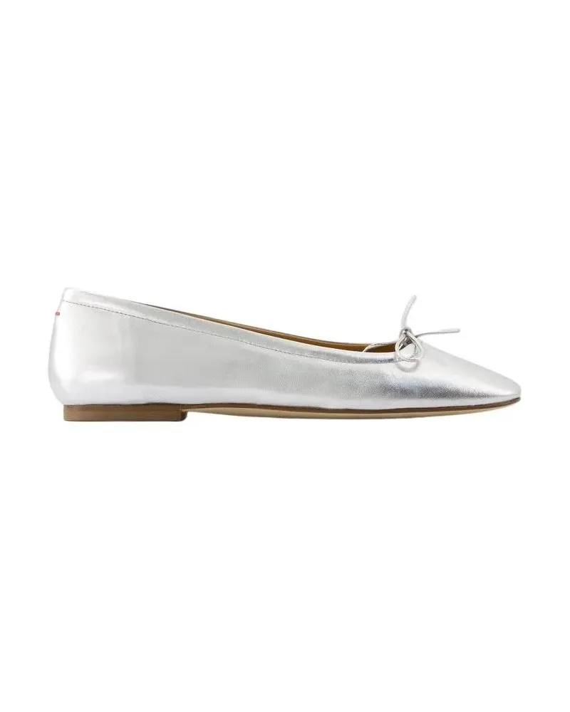 aeyde Loafers & Ballerinas Delfina Ballerinas - Leather - Silver Weiß