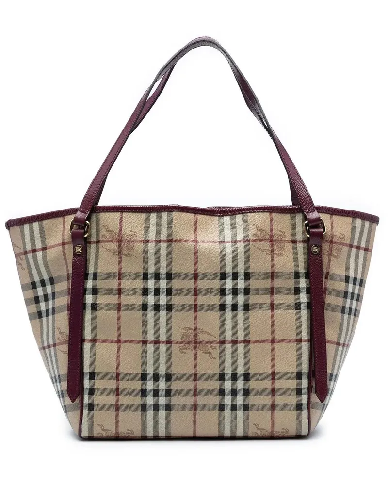 Burberry Shopper Small Haymarket Check Coated Canvas Canterbury Tot braun Braun