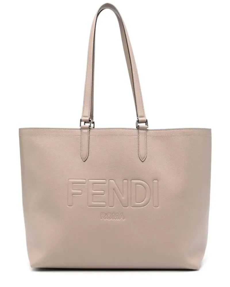 Fendi Shopper & Totes Beige Calf Leather Shoulder Bag beige Beige