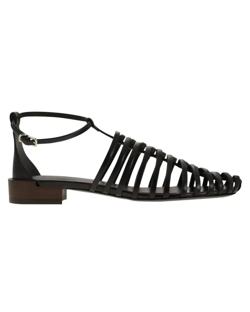 TOD'S Sandalen Crisscross Calfskin Leather Sandal With Ankle Stra schwarz Schwarz