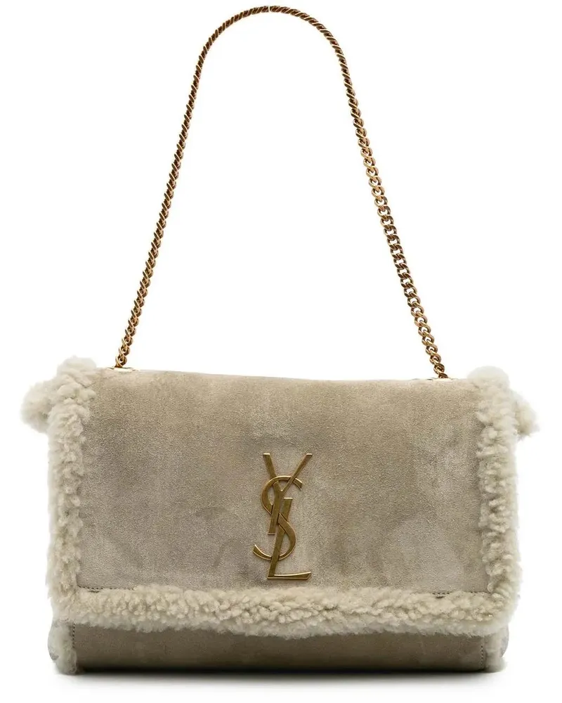 Saint Laurent Hobo Bags 2022 Medium Shearling Monogram Kate Reversible Sho grau Grau