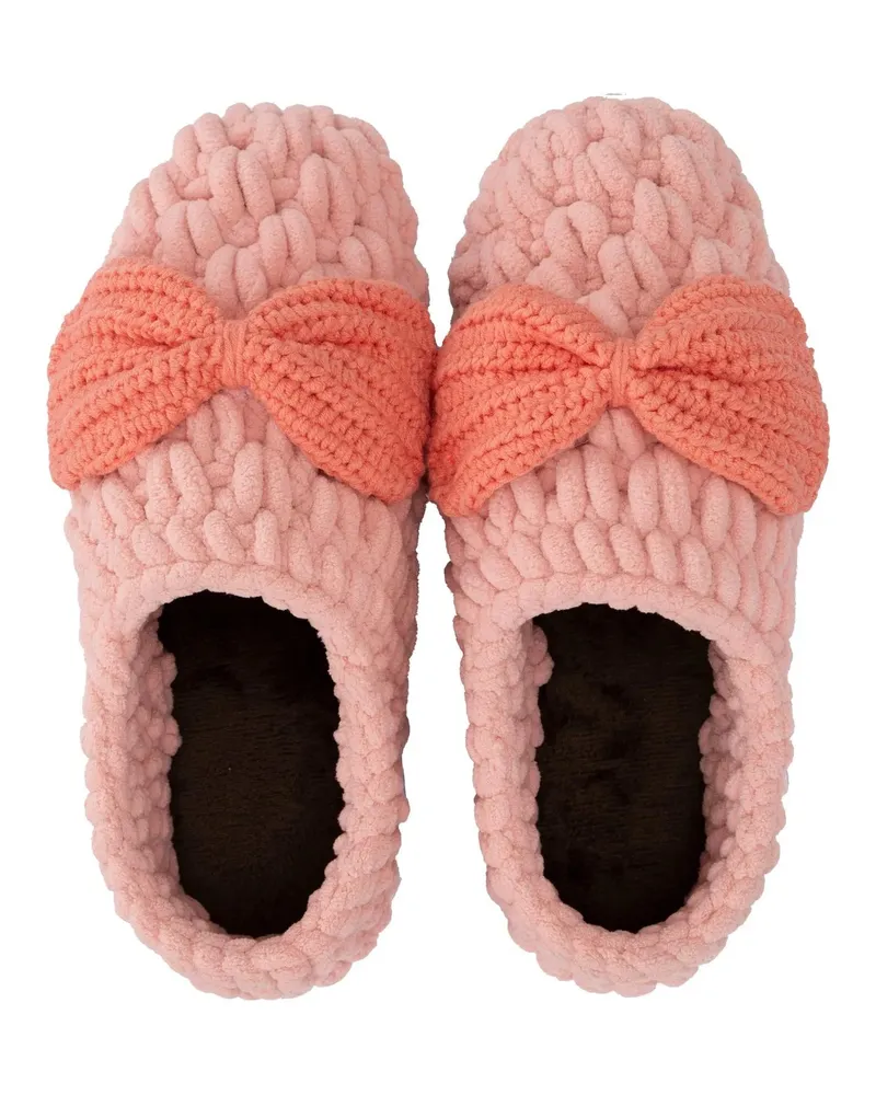 uzurii Slipper & Pantoletten slipper Fluffy Pink Bow rosa Gold