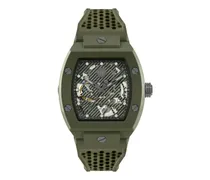 Uhren Analoge Quarzuhr The Skeleton Ecoceramic green