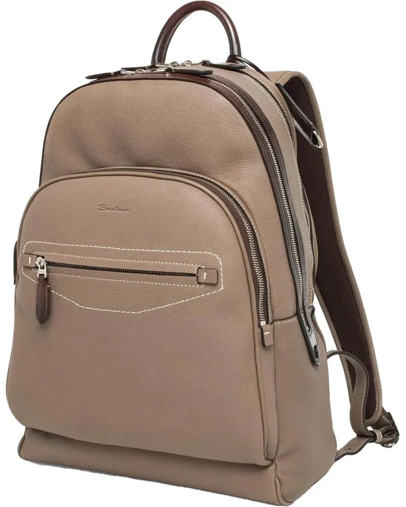 Santoni Businesstaschen & Reisegepäck Heren Dubbele Rugzak beige Beige