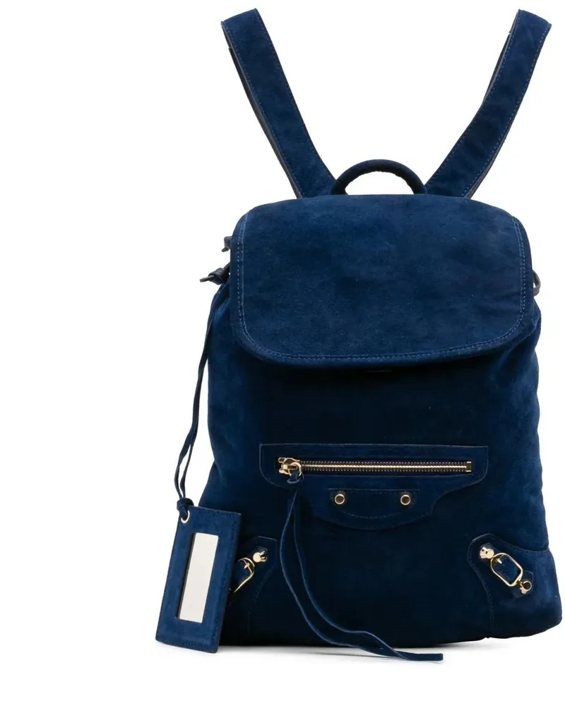 Balenciaga Rucksäcke Baby Daim Suede Motocross Classic Traveler Backpac blau Blau