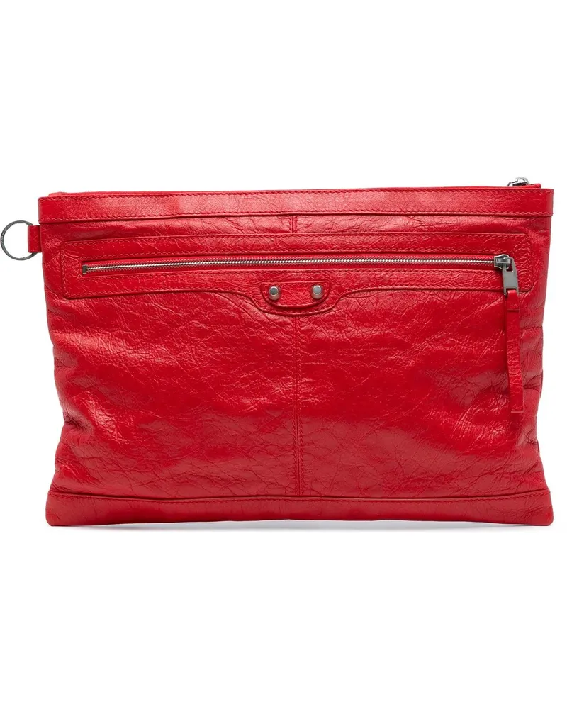 Balenciaga Clutches Lambskin Motocross Classic Clip L Clutch rot Rot