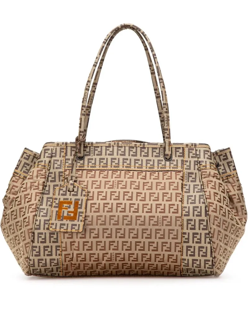 Fendi Shopper Zucchino Nylon and Spalmati Grande Pillow Tote braun Braun
