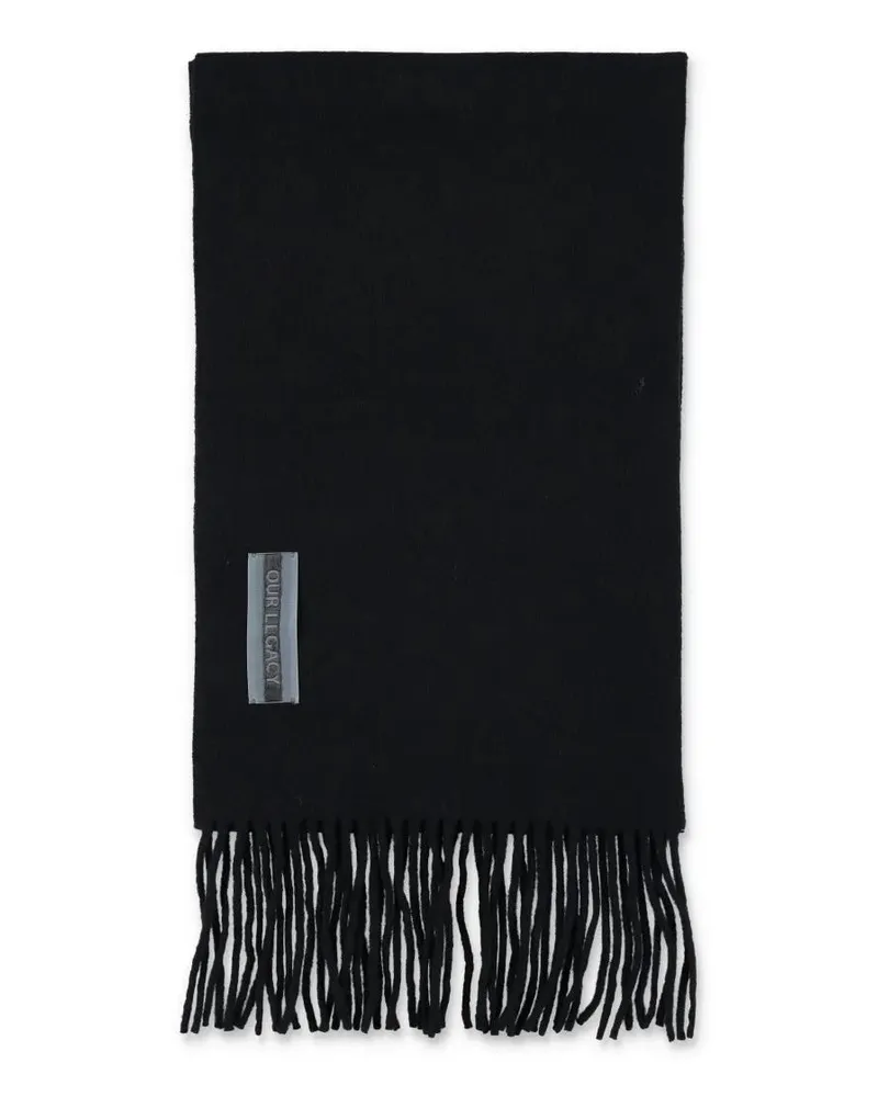 Our Legacy Tücher & Schals Fringed Black Wool Scarf schwarz Schwarz