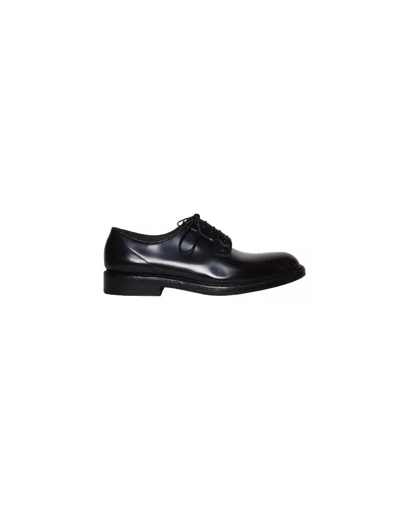 Green George Black Brushed Derby Tied Shoe schwarz Schwarz