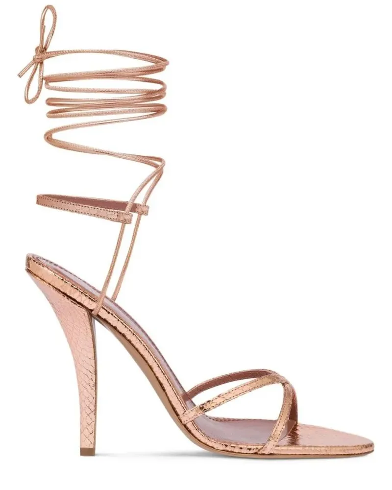 Paris Texas Sandalen Gold Calfskin Sandals With Stiletto Heel goldfarben 