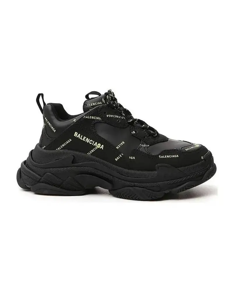 Balenciaga Low-Top Sneaker Chunky Black Sneakers With Logo Detail And Robust schwarz Schwarz