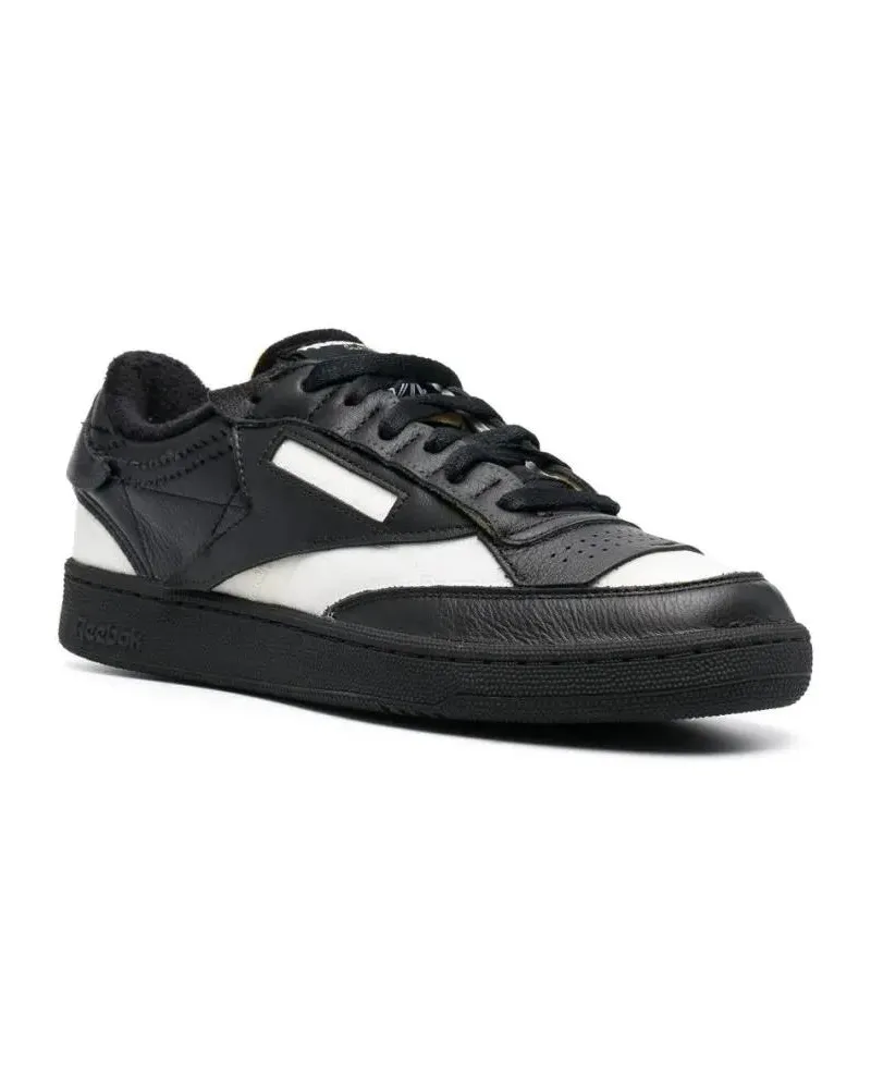 Maison Margiela Low-Top Sneaker Low-Top Black Leather Sneakers With Minimalist Des schwarz Schwarz