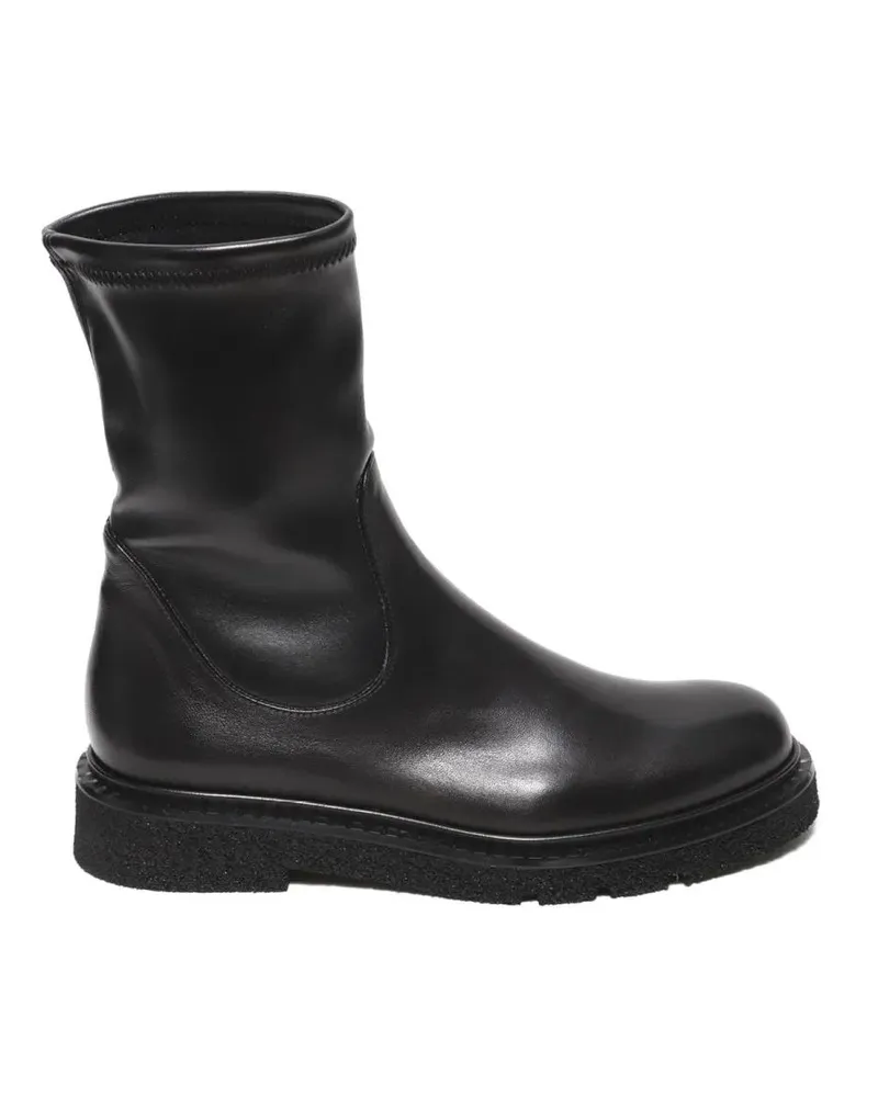 Guglielmo Rotta Stiefel Ankle Boot In Stretch Black Nappa Leather schwarz Schwarz