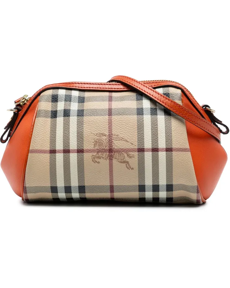 Burberry Hobo Bags Haymarket Check Coated Canvas Crossbody braun Braun